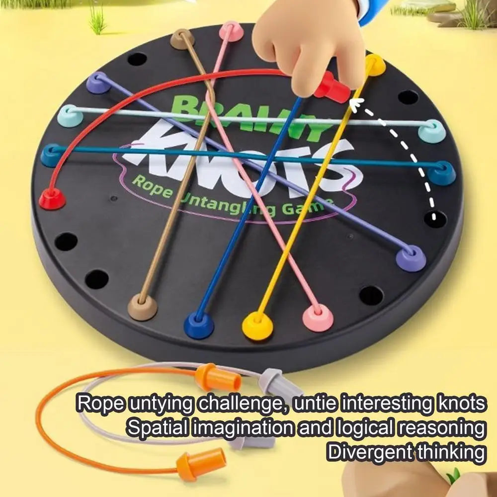 Kid Rope Knots Toys Colorful Lacing Toys Board Game Fun Twisted Tangler Rope Sorting Logic Thinking Challenge Strategy Tablegame