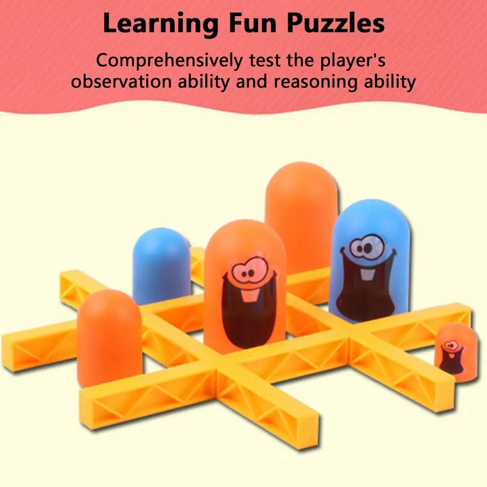 2024 New TicTac Toe Cartoon Thinking Training Gobblets Gobblers Board Game Big Eat Small Strategy Game Educational Toy For Kids