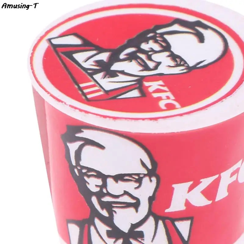 1Set Dollhouse Miniature Food Fastfood Mini KFC Family Bucket McDonald Bucket Modle Toys Pretend Play Doll House Decor