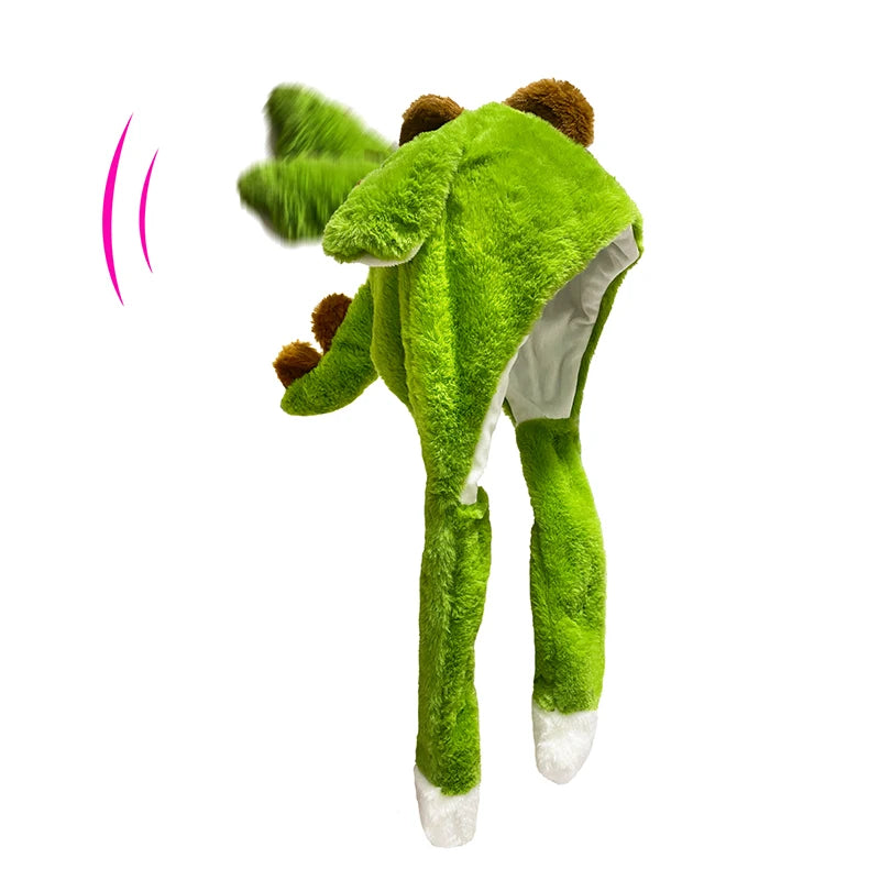 Cute Bunny Ear Moving Hat Animal Plush Hat Jumping up Moving Ears Pop Up Funny Cap Dress Up for Adult Kids Cosplay Party Hat