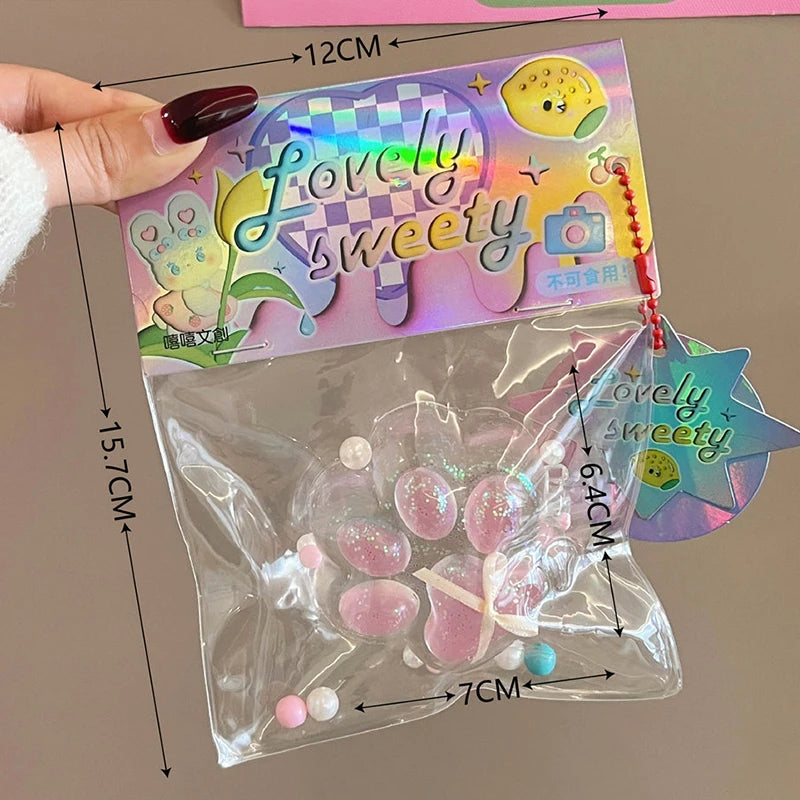 Cartoon Pearl Cat Claw Squeeze Pinching Transparent Toy Cute Cat Paw Slow Rebound Decompression Toy Kids Stress Release Vent Toy