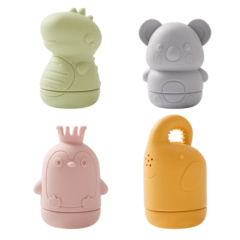 Baby Bath Toys Animal Cute Cartoon Toddler Water Toys Swim Bathroom Baby Silicone Sprinkler Bathtub Animal Toy Infant Kids Boys