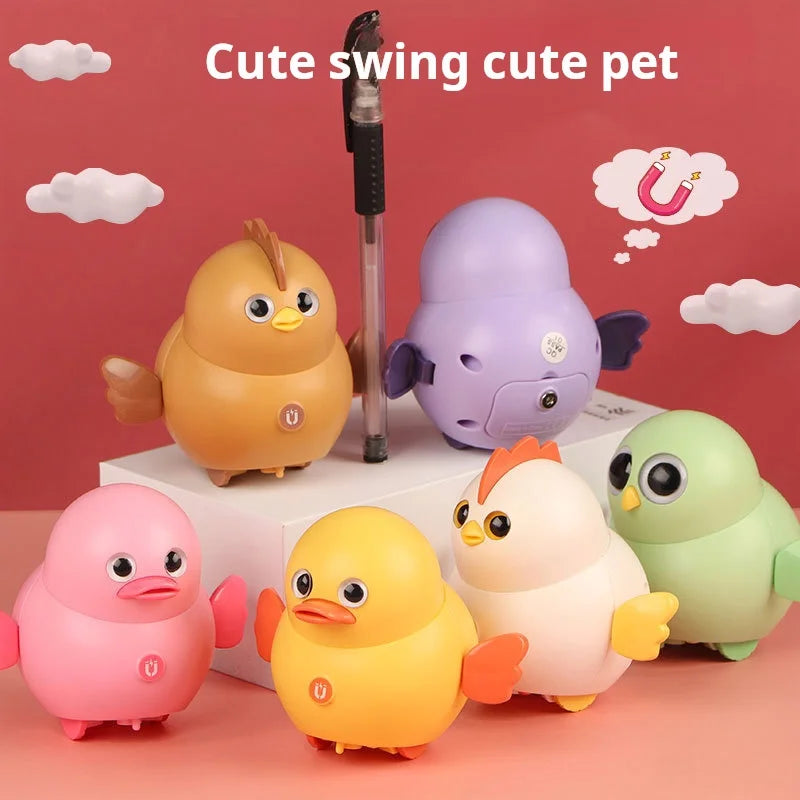 Montessori Baby Toy Power-driven Wobble Chicken Pet Squad Magnet Crawl Wobbler Duck Children Toys
