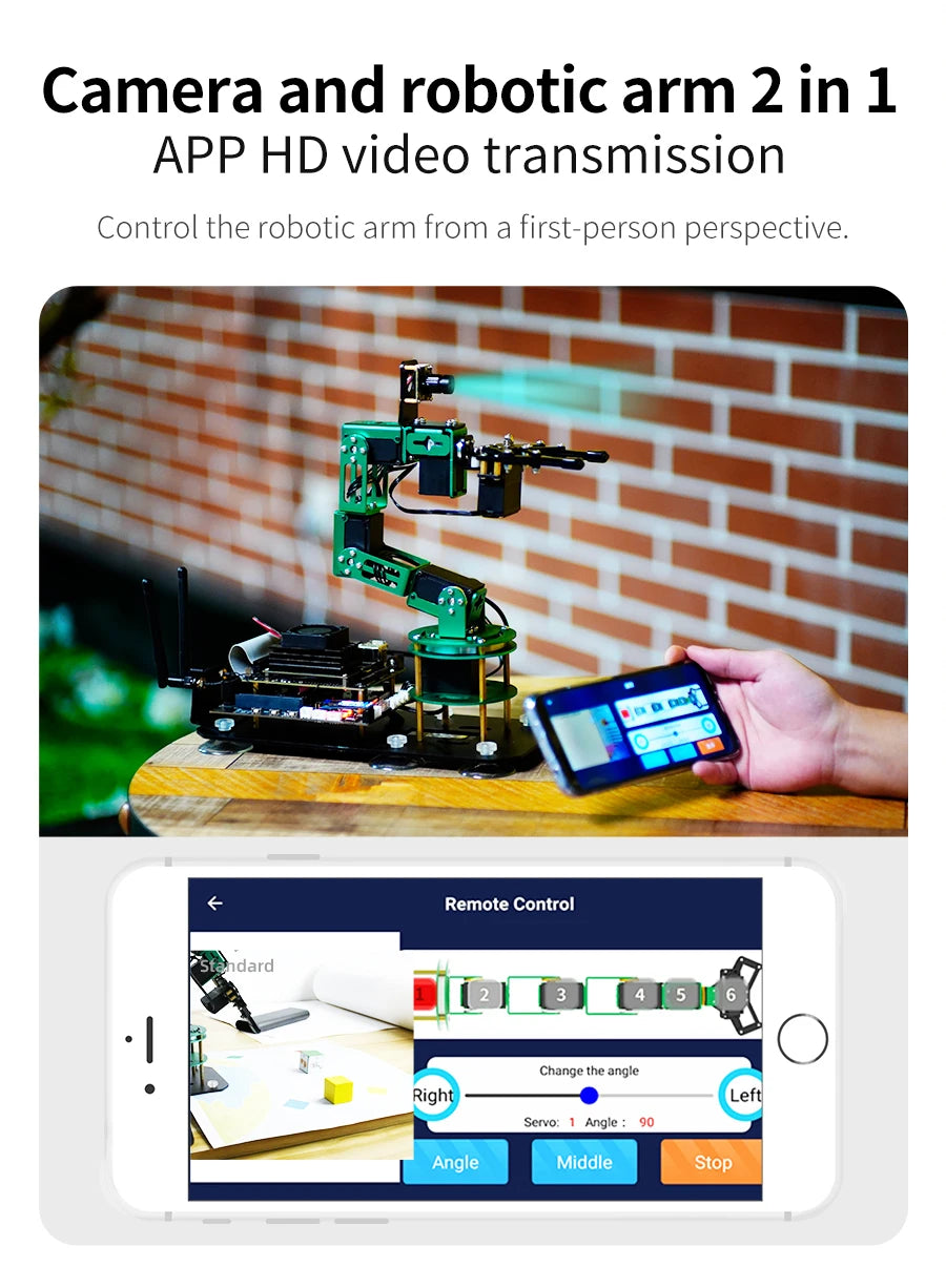Yahboom 6DOF AI Visual Robotic Arm ROS Robot Kit Artificial Intelligence Robot with 15KG 6KG Servo for Jetson NANO 4GB CE ROHS