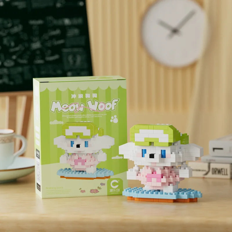New 24 Styles Kawaii Pet Cat/Dog Small Particle Building Blocks Educational Room Decoration Children's Christmas Gifts