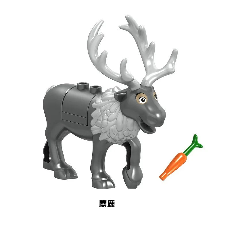 Hot Christmas Building Block Gift Animals Deer Elk Reindeer Figures Brick Xmas Tree Educational Toy Gift for Boy Kid Block Model