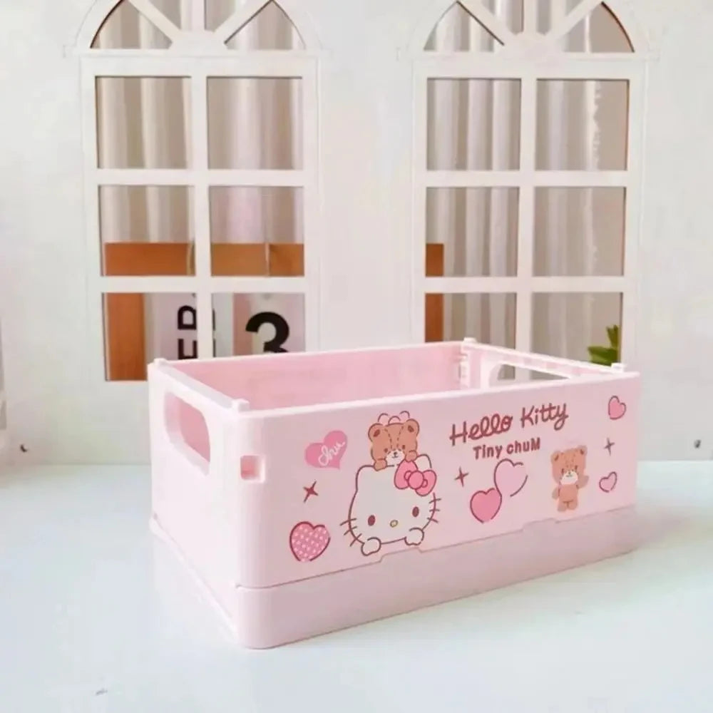 Foldable Sanrio Storage Box Kawaii Hellokitty Kuromi Cinnamoroll My Melody Desktop Storage Anime Cartoon Kids Gift