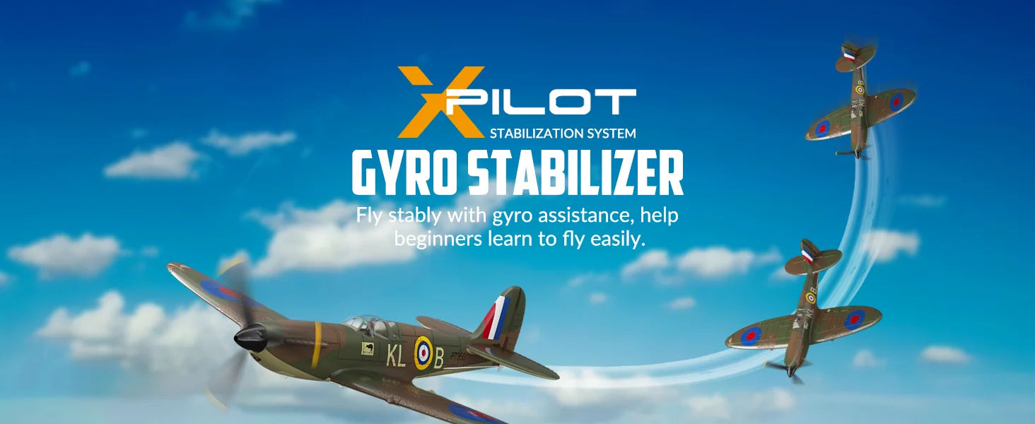 Spitfire RC Plane 2.4G 4CH  EPP 400mm Fixed Wingspan Remote Control Fighter One-key Aerobatic RTF 761-12 RC Aircraft