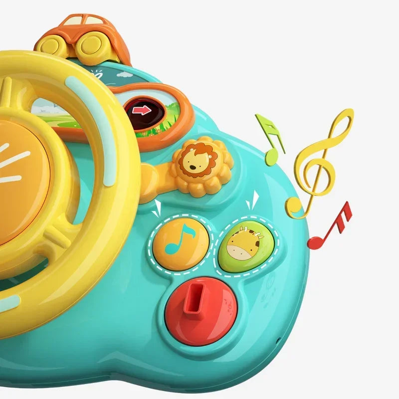 Baby Toy Electric Simulate Driving Car Copilot Steering Wheel Stroller Driving Early Educational Toys for 0-36 Months Toddler