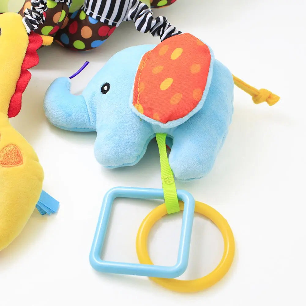 Baby Car Seat Stroller Spiral Hanging Toys Sensory 0-12 Months Newborn Toys Crib Bassinet Mobile Music Box BB Squeaker Rattles