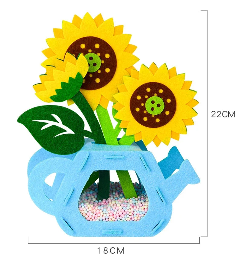 DIY Flower Toys Montessori Arts Crafts Non-weaving Handicrafts Flowerpot Toys for Kids Early Preschool Educational Funny Gifts