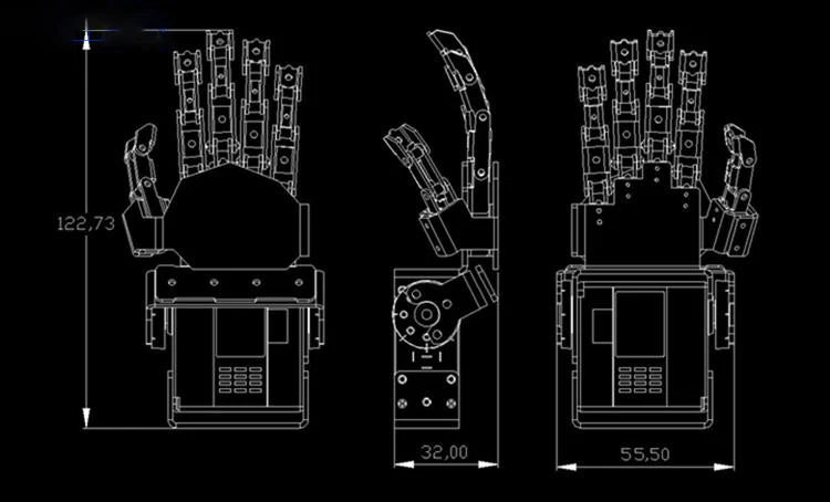 Mini Bionic Hand Humanoid Robot Arm Robot Hand Five Fingers Claw Talon For Metal Manipulator Arm Gripper Smart DIY Accessoriy