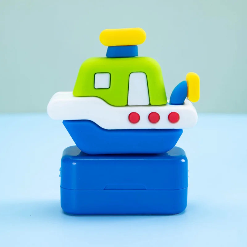 Colorful Cute Cartoon Car Ship Moon Cake Personalized Name Stamp For Kids Child Baby Waterproof Non-Fading Clothing Name sticker