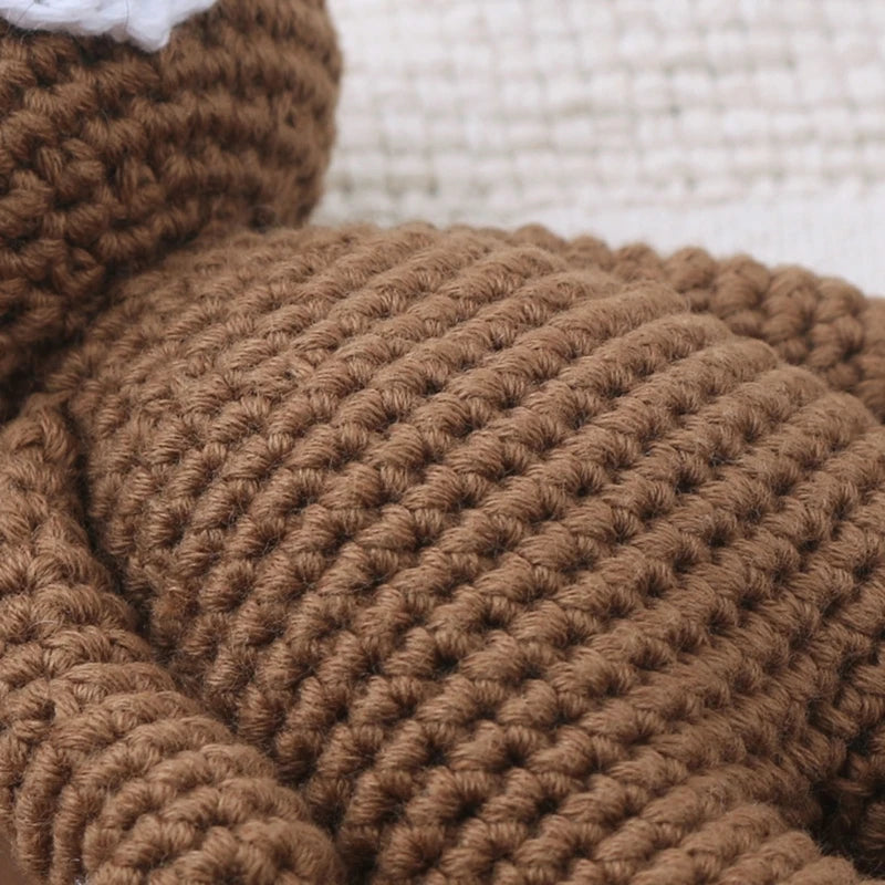Crochet  Sleep Bear Toy for Baby First Stuffed Animal Friend Sleeping Buddy Newborn Photo Prop Christmas Gift