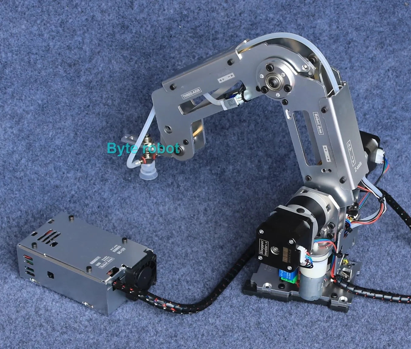 Full Metal Stepper Robot Arm 4 Aixs Mechanical Arm Bracket Sliding Table Unassembled Kit for Industrial Robot Model Stepper Claw
