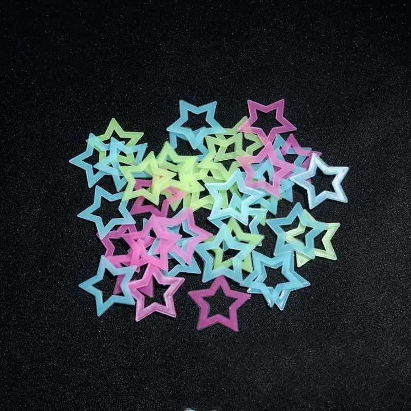 3D Hollow Star Energy Storage Fluorescent Glow In The dark Luminous On Wall Stickers For Kids Room living Room Decal