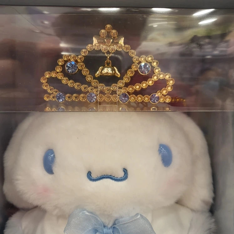 Sanrio Cartoon Diamond Sparkle Crown Collection Kitty Cat Kurumi Cinnamoroll Mymelody Kuromi Plush Anime Toys for Girl Gift