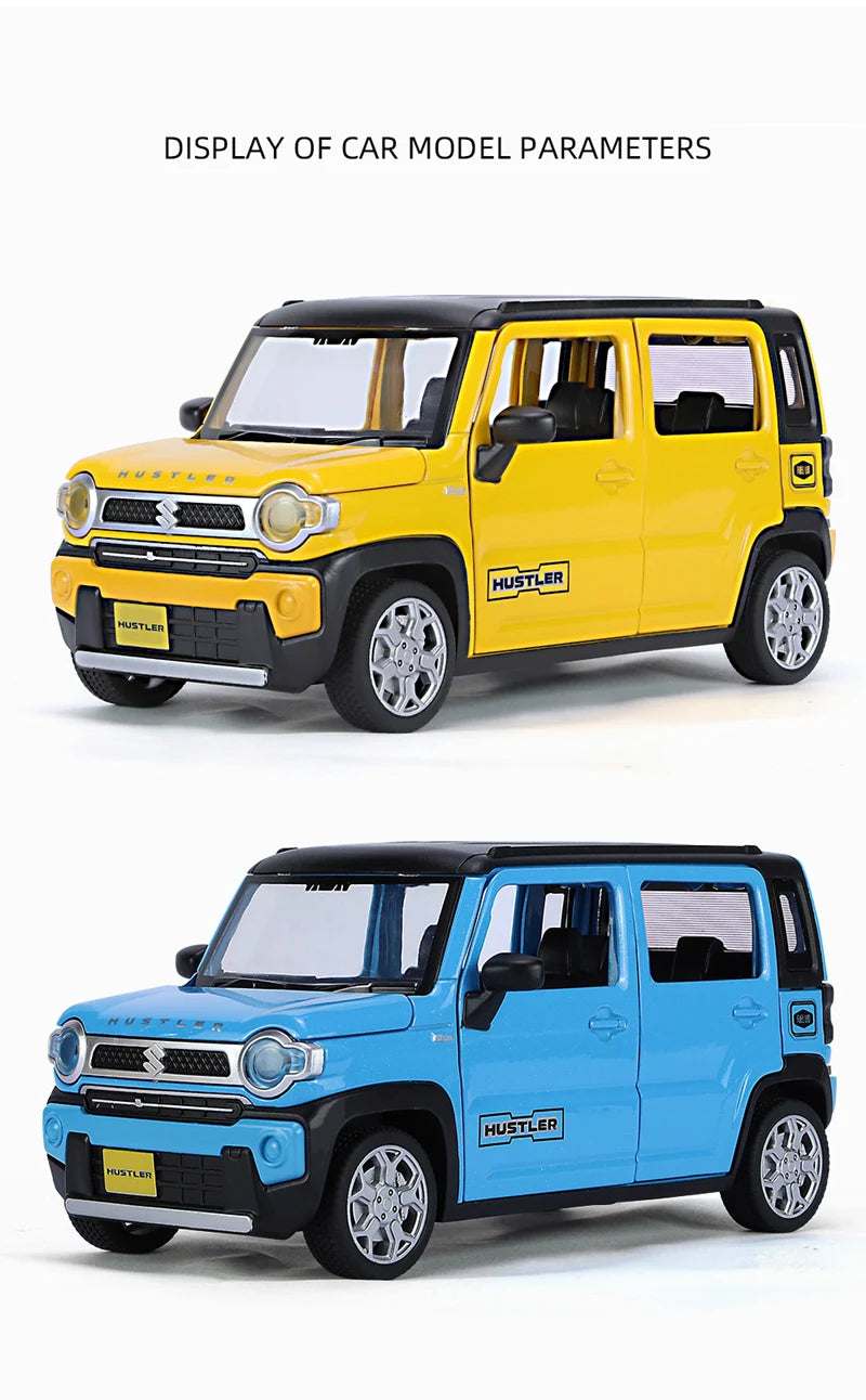 1:22 SUZUKI HUSTLER SUV Alloy Car Model Diecasts Metal Toy Off-Road Vehicles Car Model Simulation Sound and Light Childrens Gift