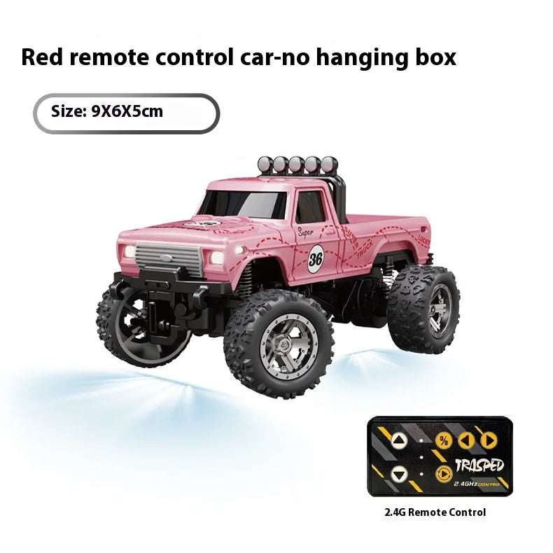 1:64 Speed Mini Off-Road Remote Control Car Alloy Cool Lighting Shock Absorption Children's Desktop Competition Toy Small Gift