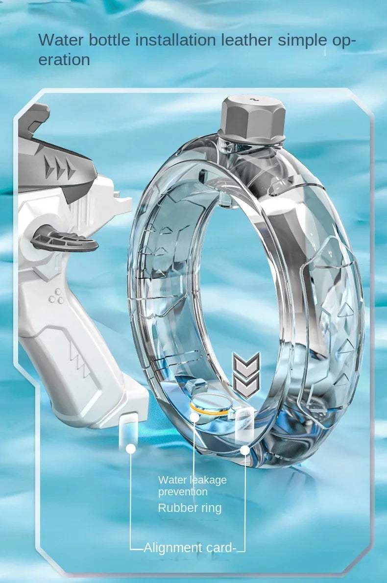 Summer Water Gaming Toy Fully Automatic Continuous Fire Watergun Shark Electric Water Gun Large Capacity Water Spray Gun