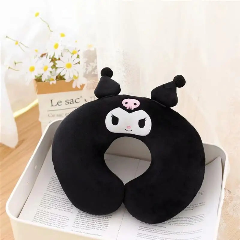 Kawaii Sanrio Neck Pillow Cartoon Hello Kitty My Melody Kuromi Cinnamoroll U-shaped Pillow Anime Car Travel Headrest Gift