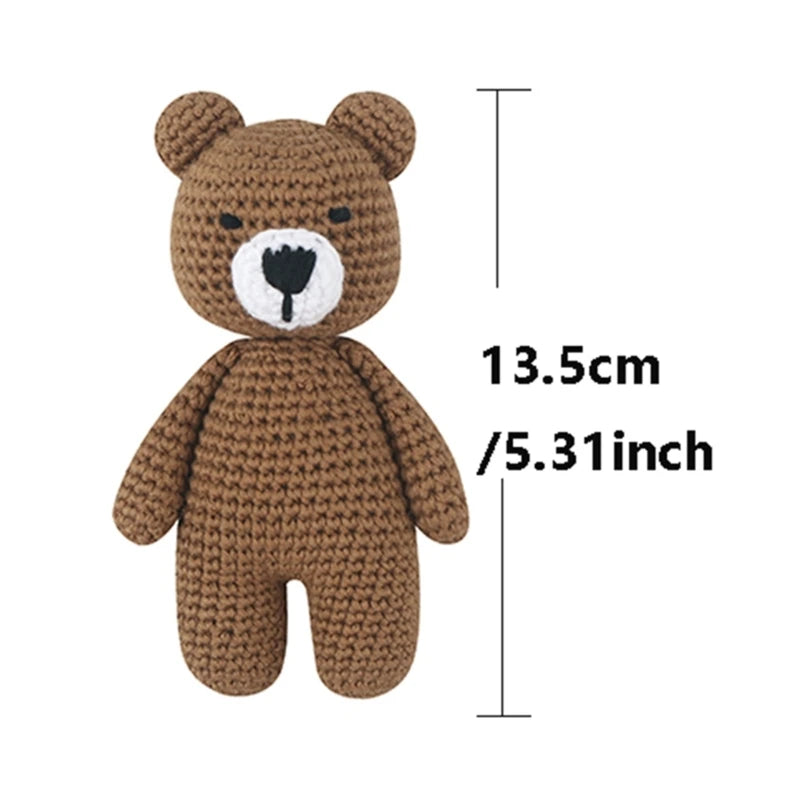 Crochet  Sleep Bear Toy for Baby First Stuffed Animal Friend Sleeping Buddy Newborn Photo Prop Christmas Gift