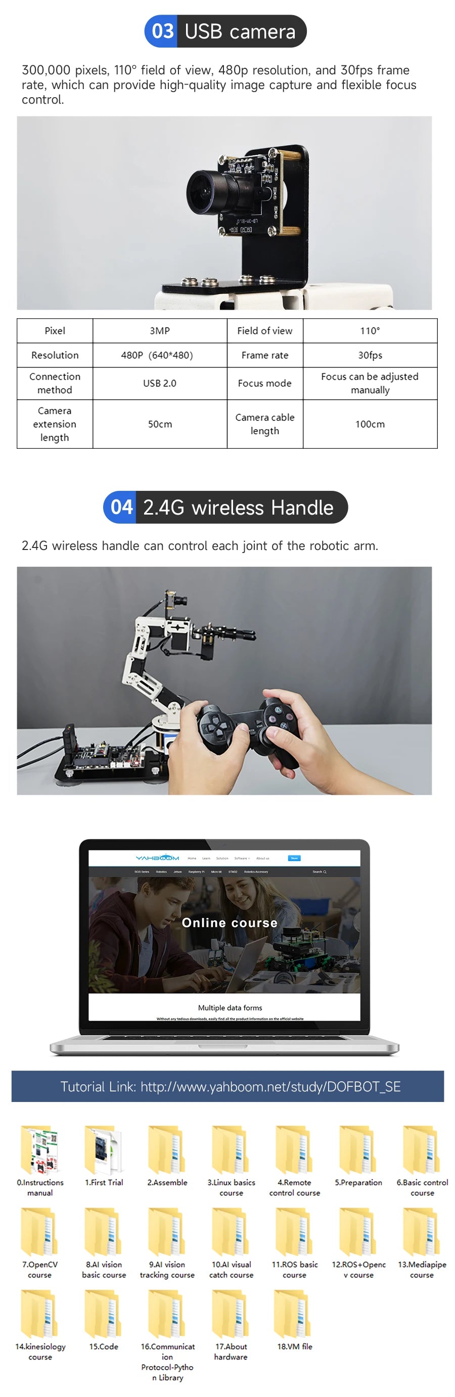 DOFBOT SE AI Vision Robotic Arm Virtual Machine Version 6DOF with ROS System Use Python Programming  For Windows Computer