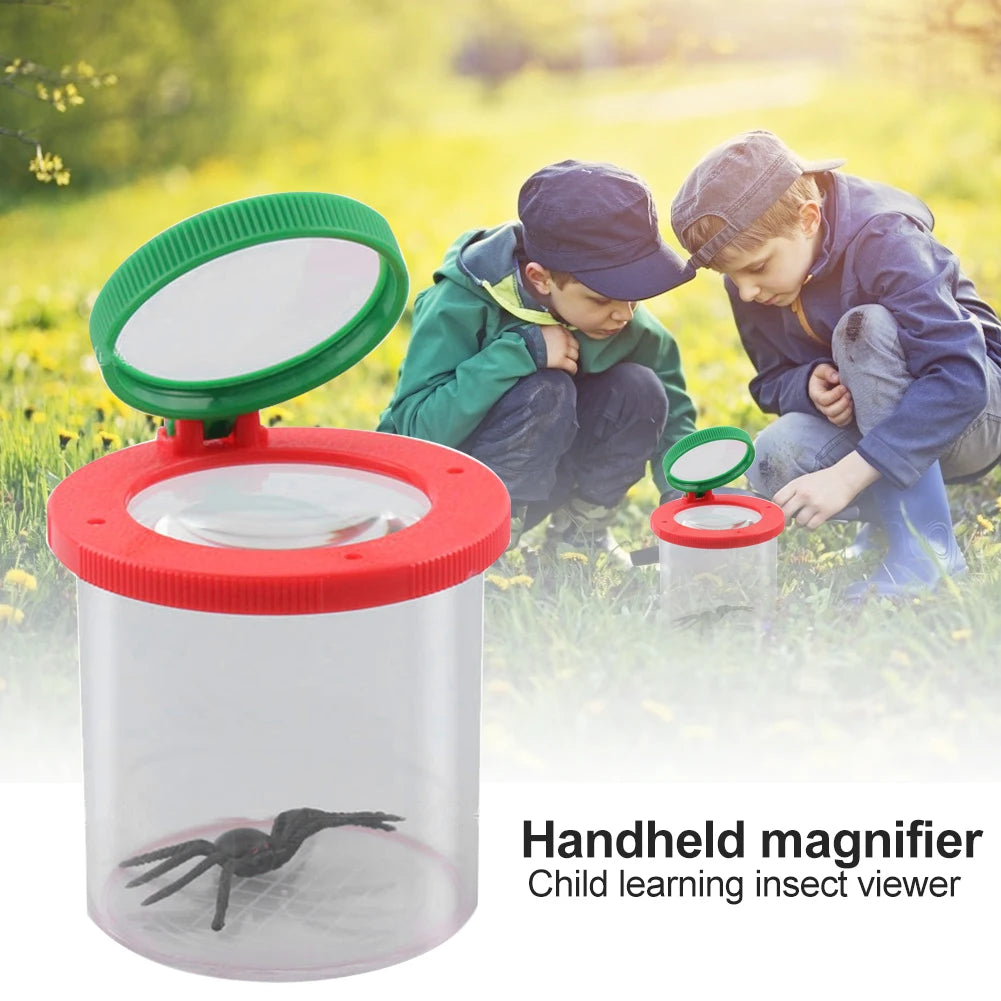 Home Magnifying Glass Children Crawler Spider Insect Observation Box 3X 6X Magnifier Insect Box for Science Nature Exploration