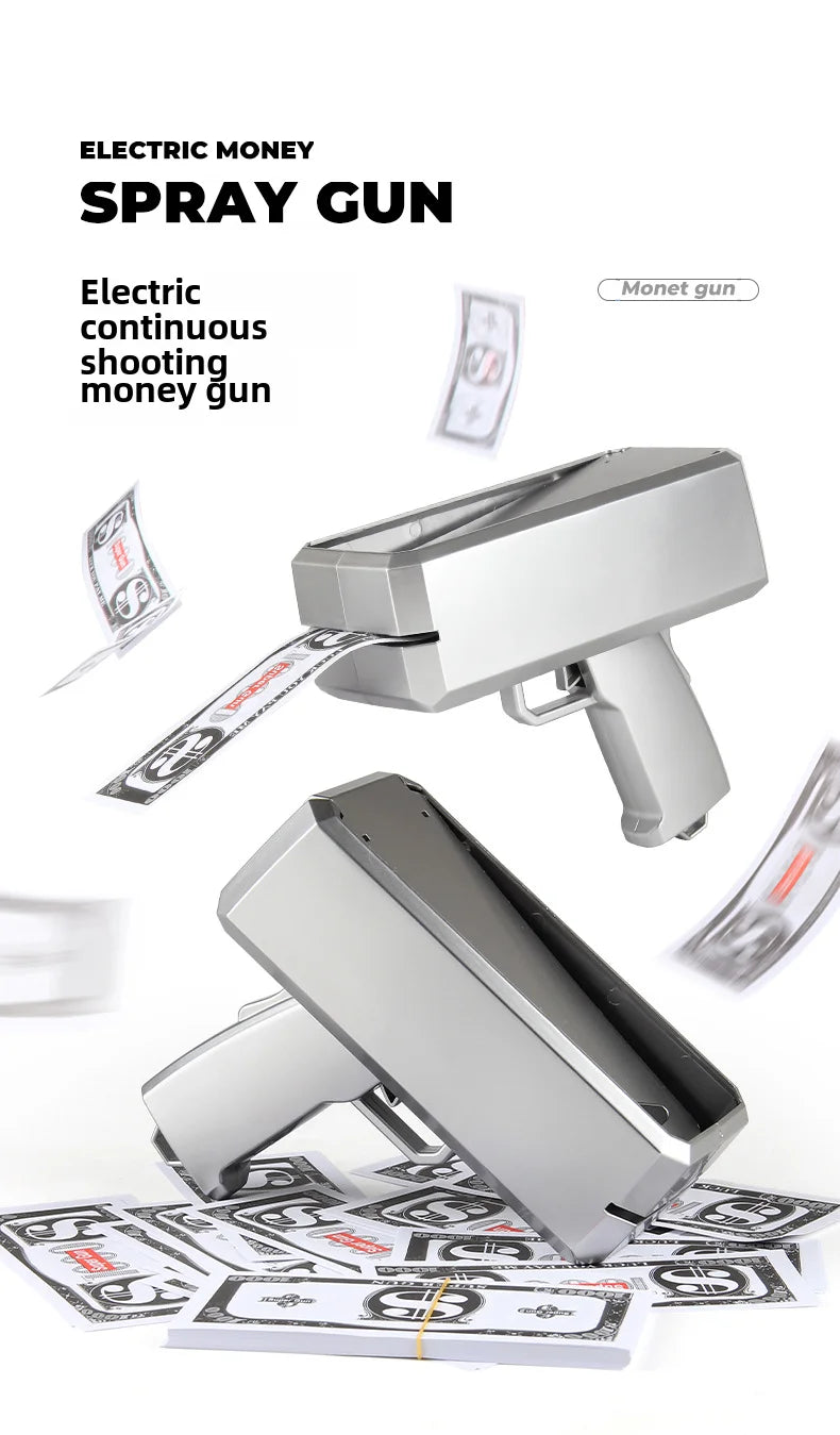 Source manufacturer Douyin's same electric money gun toy new and unique MoneyGUN banknote gun US dollar toy gun