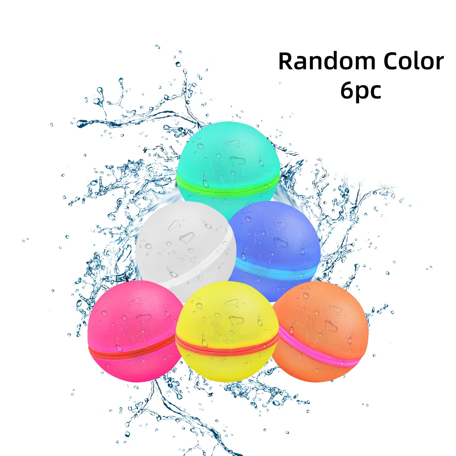 Reusable silicone magnetic water ball, quick water injection for outdoor water fights in summer, with random colors