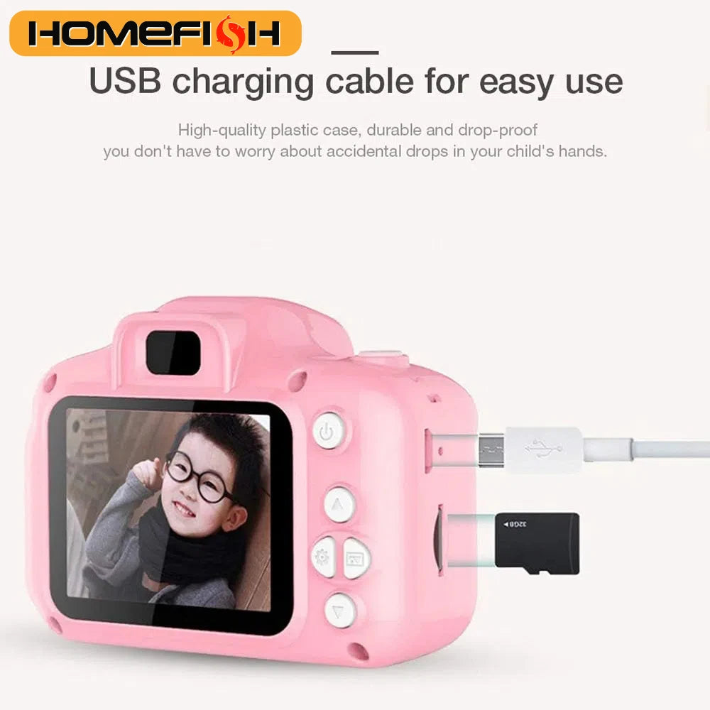 HOMEFISH Mini Children Camera Digital Vintage Camera Educational Toys Kids Photography Video Camera Outdoor Photography Toy Gift