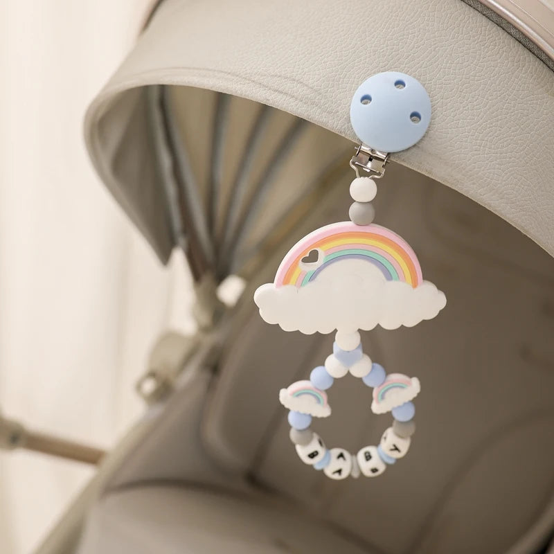 Baby Toy Pram Clip Pacifier Clip Chain Mobile Pram Personalize Name Rattle Stroller Toys Bed Bell Stroller Chain Baby Toy Clip