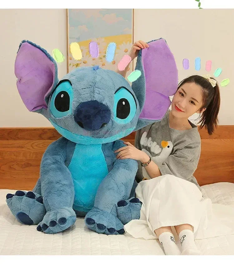 Stitch Disney Giant Size Lilo Plush Stuffed Doll Cartoon Kawaii Animal Couple Sleeping Pillow Softmaterial Toys Children Gifts