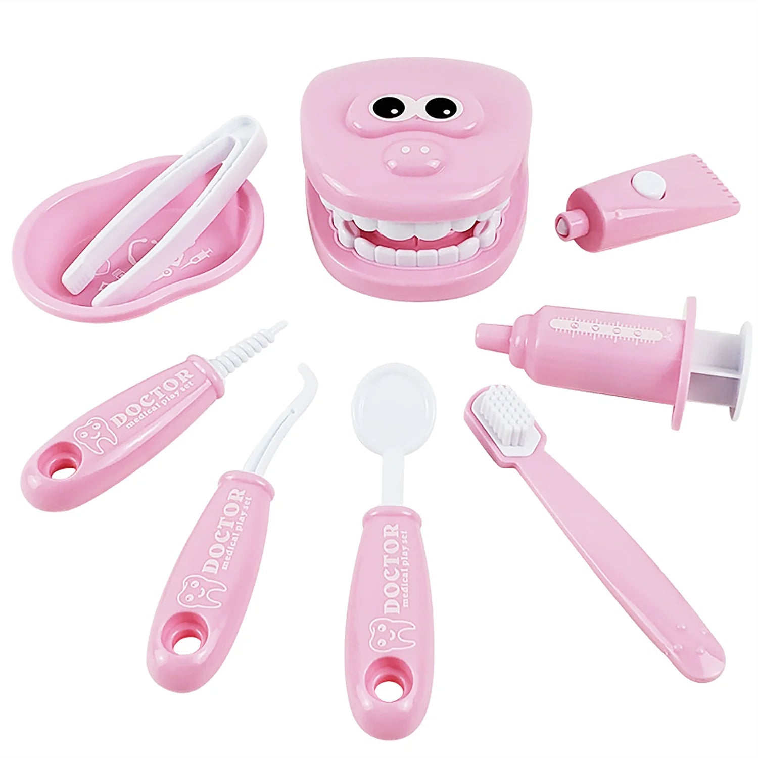 Children's play house dentist set, dentist simulation early education, practicing oral practice brushing teeth model