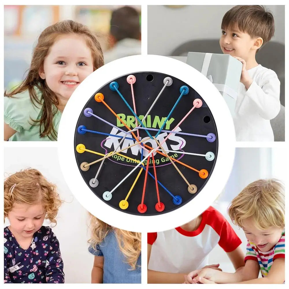 Kid Rope Knots Toys Colorful Lacing Toys Board Game Fun Twisted Tangler Rope Sorting Logic Thinking Challenge Strategy Tablegame