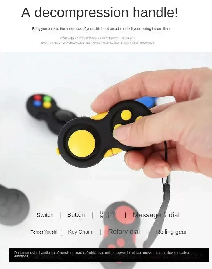 Antistress Toys Fidget Decompression Toy with 8 Functions Fidget Controller Stress Reducer Toy Relieves Stress and Anxiety Toys