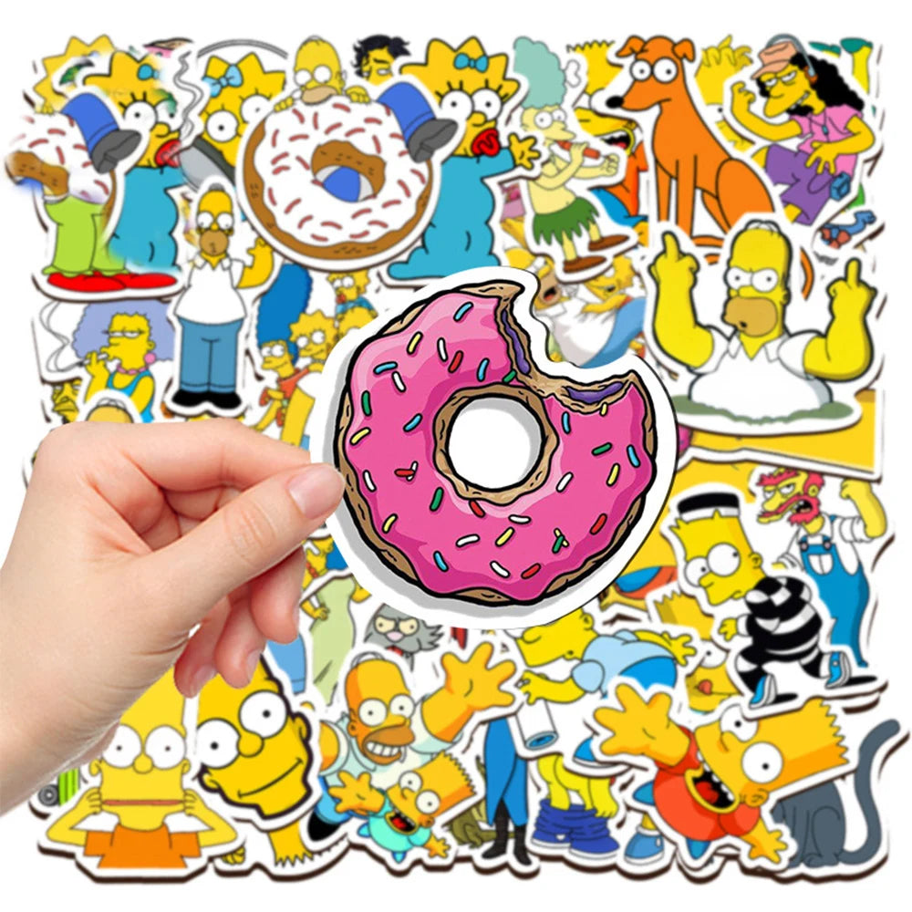 10/30/50pcs Cool The Simpsons Cartoon Stickers Comedy Family Anime Sticker Phone Luggage Laptop Fun Graffiti Decals Kids Toys