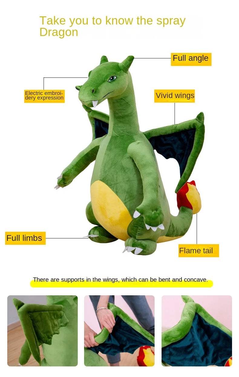 Pokemon Big Size Charizard Dragonite Anime Figures Doll Stuffed Animals Plush Toy Kawaii Room Decoration Toy Kids Christmas Gift