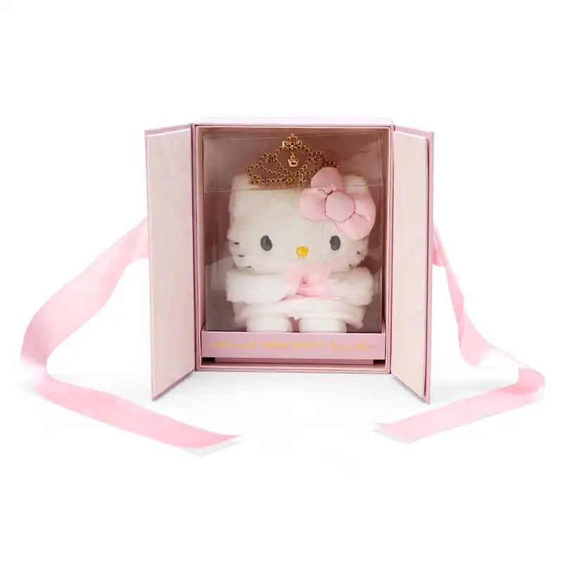 Sanrio Cartoon Diamond Sparkle Crown Collection Kitty Cat Kurumi Cinnamoroll Mymelody Kuromi Plush Anime Toys for Girl Gift