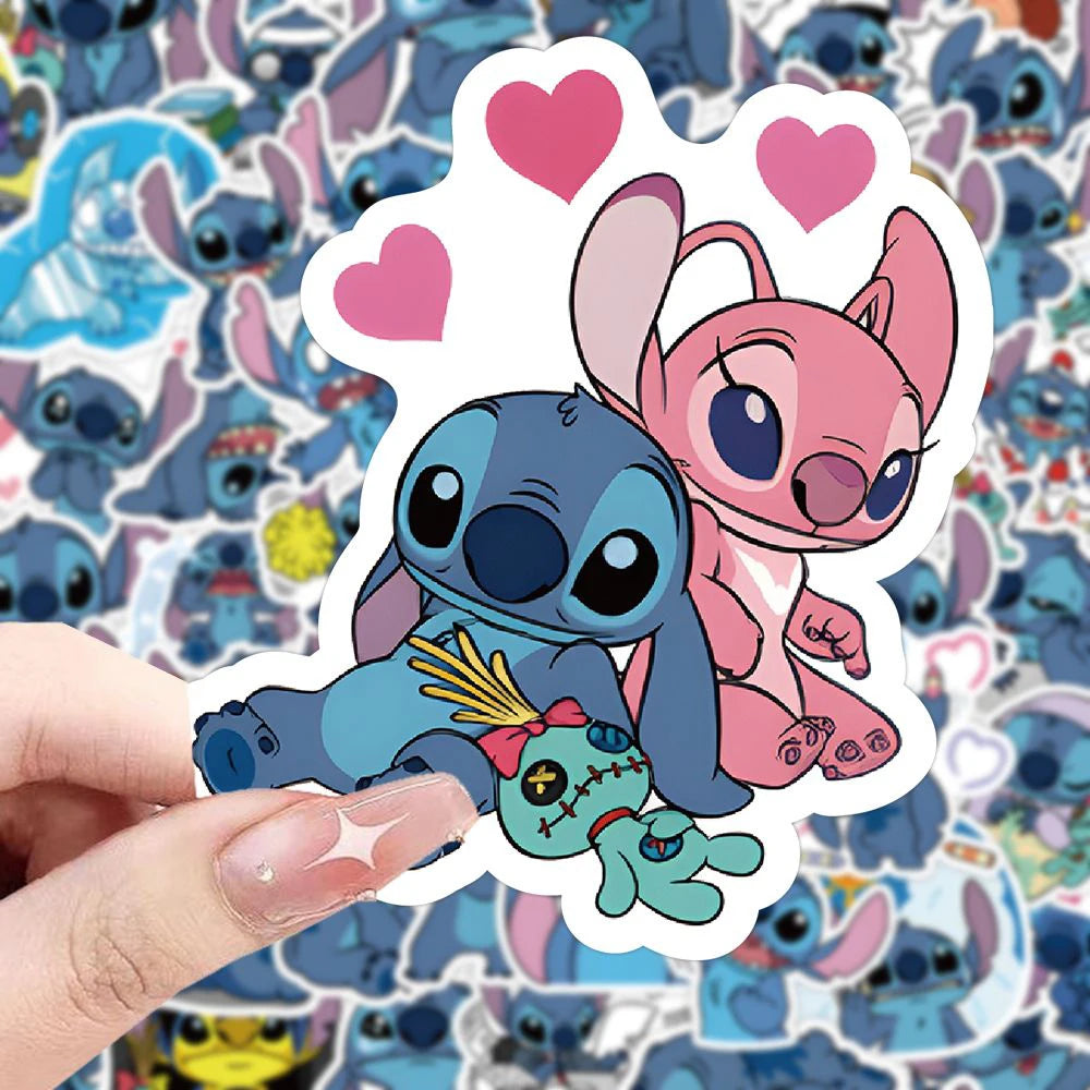 10/30/50/100pcs Kawaii Disney Stitch Anime Stickers Cute Cartoon Kids Sticker Toy DIY Phone Water Bottle Scrapbook Decals Decor