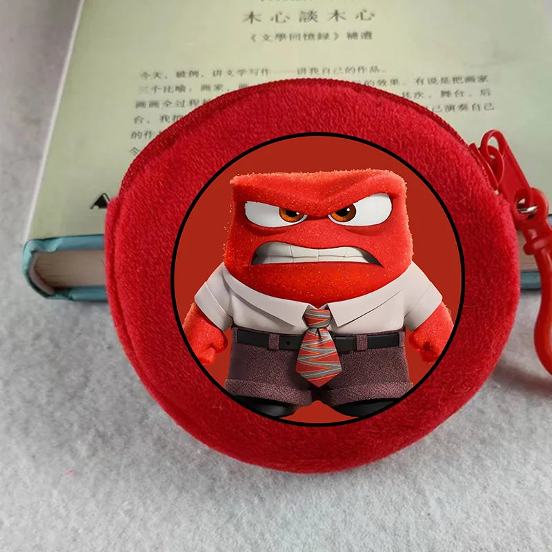 Disney Cartoon Movie Plush Coin Purse Inside Outs 2 Mini Pouch Portable Cute Round Wallet Key Organizer Kids Birthday Gifts