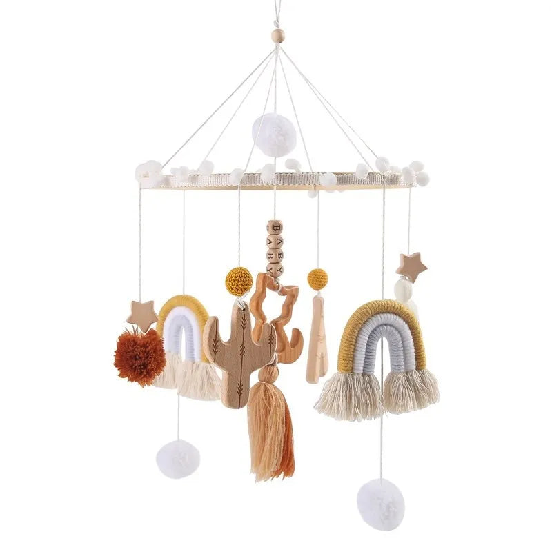 Baby Rattle Toy 0-12 Months Wooden Mobile On The Bed Newborn Music Box Bed Bell Hanging Toys Holder Bracket Infant Crib Boy Toys
