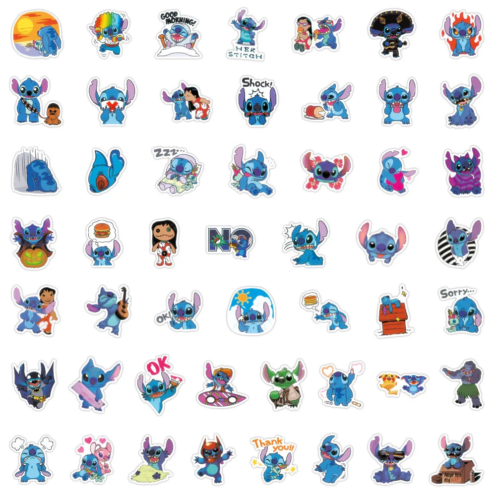10/30/50/100pcs Kawaii Disney Stitch Anime Stickers Cute Cartoon Kids Sticker Toy DIY Phone Water Bottle Scrapbook Decals Decor