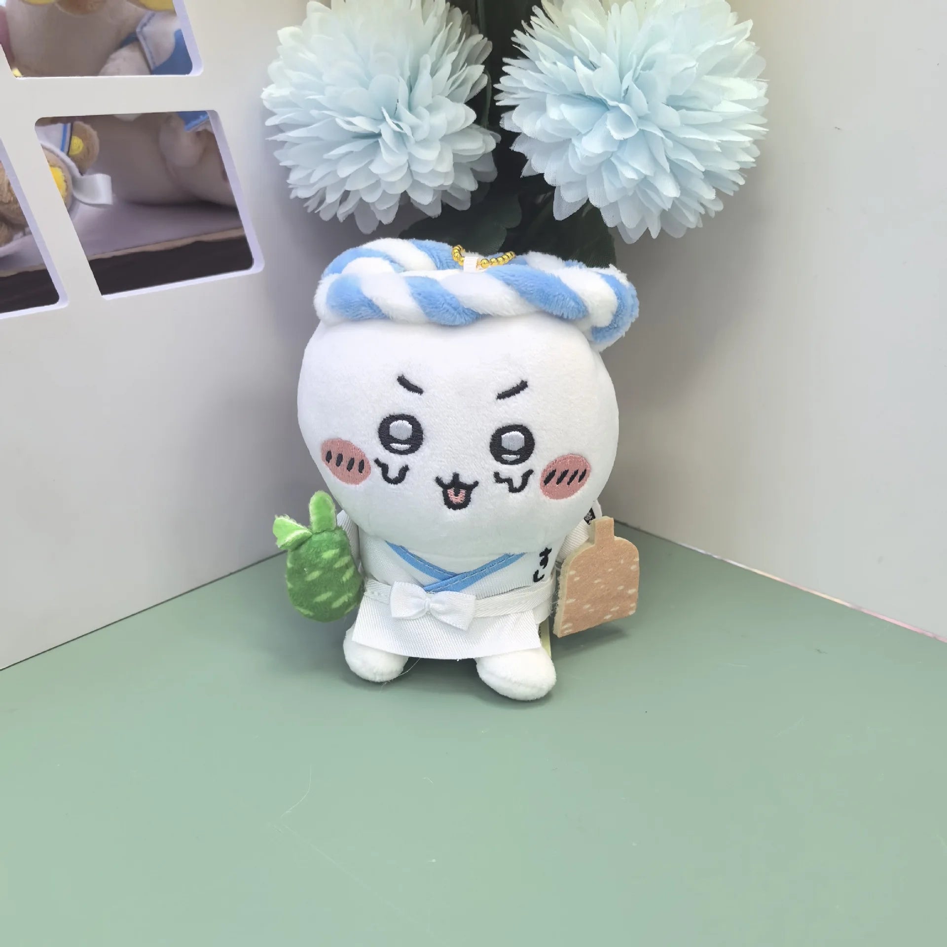 New Chiikawa Sushi Chef Series Hachiware Usagi Cute Plush Doll Keychain Girl School Bag Pendant Anime Kawaii Toy Decoration Gift
