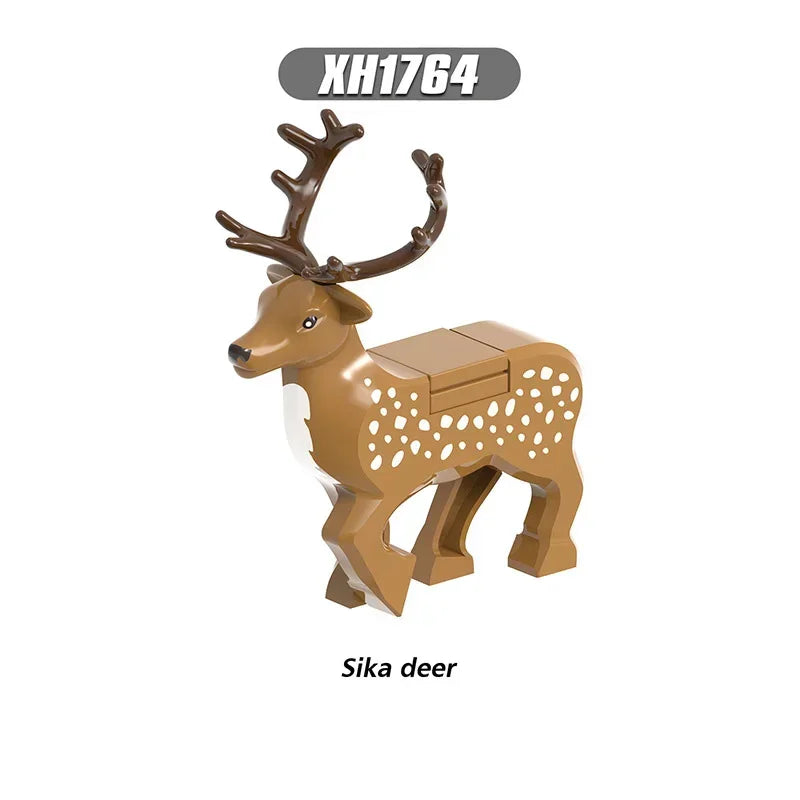 Hot Christmas Building Block Gift Animals Deer Elk Reindeer Figures Brick Xmas Tree Educational Toy Gift for Boy Kid Block Model