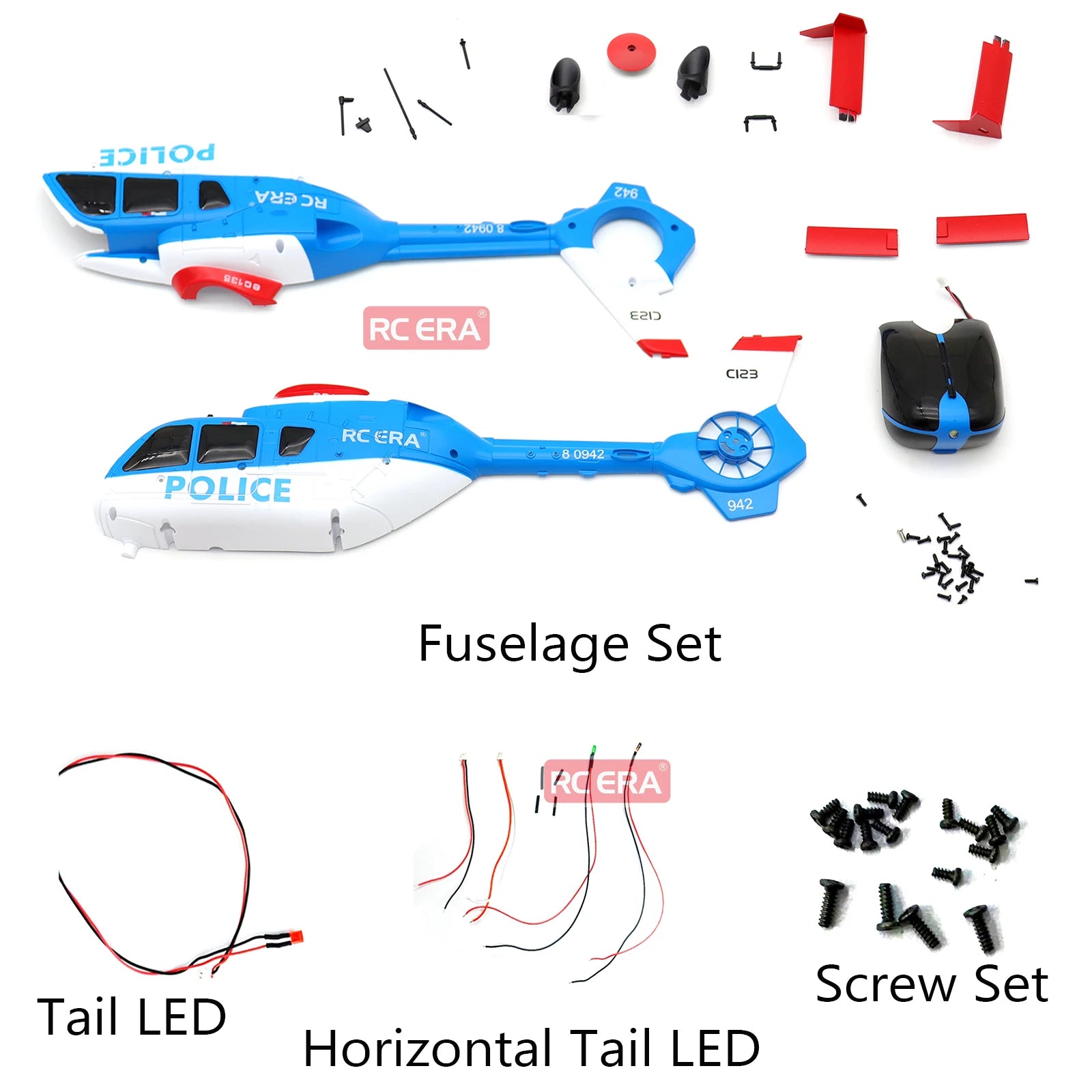 RC ERA Original Spare Parts for C123 EC135 Scale RC Helicopter Fuselage Body Shell Main Blade Grip ESC Servo Replacement
