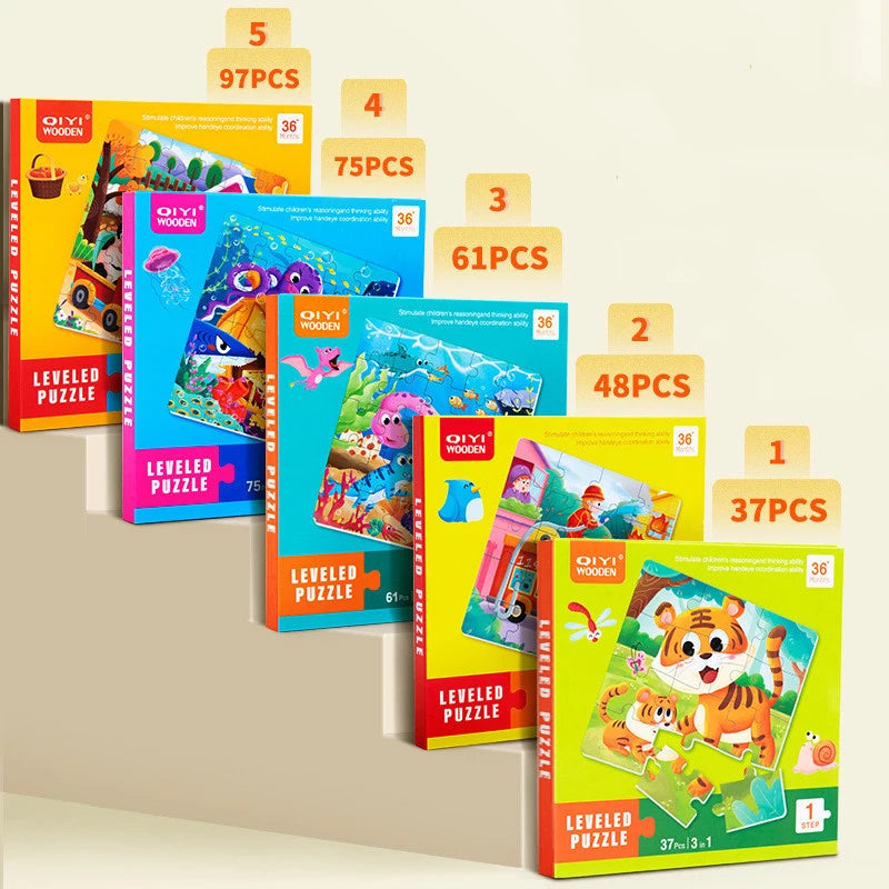 3 in 1 Cartoon Puzzle Book Baby Educational Toy Puzzle Folding Dinosaur Animal Travel Game Early Education Toy Gifts