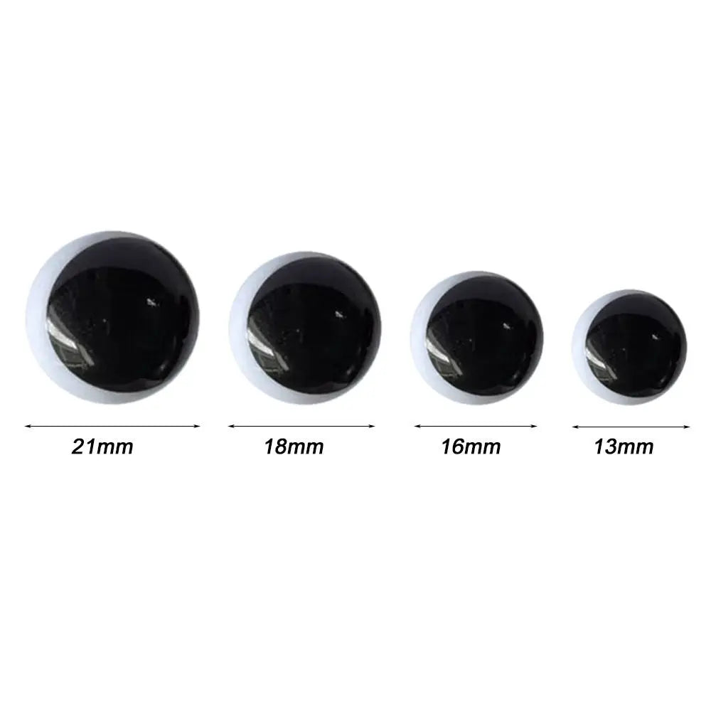 10pcs/5pairs 13/16/18/21mm Eyes Crafts Eyes with Washer Plastic Dolls DIY Tools Black&White Glitter Crystal Eyes