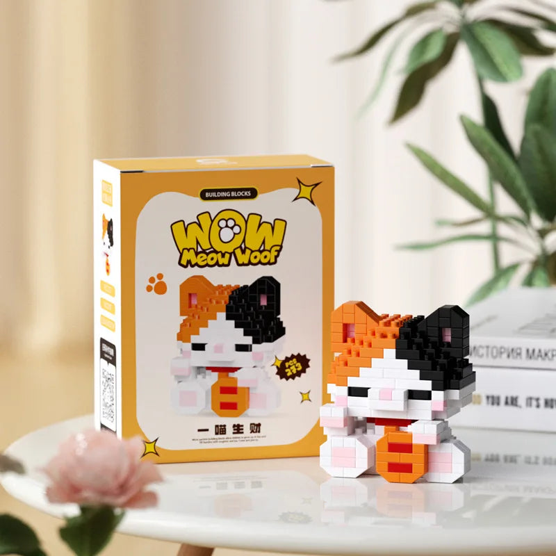New 24 Styles Kawaii Pet Cat/Dog Small Particle Building Blocks Educational Room Decoration Children's Christmas Gifts