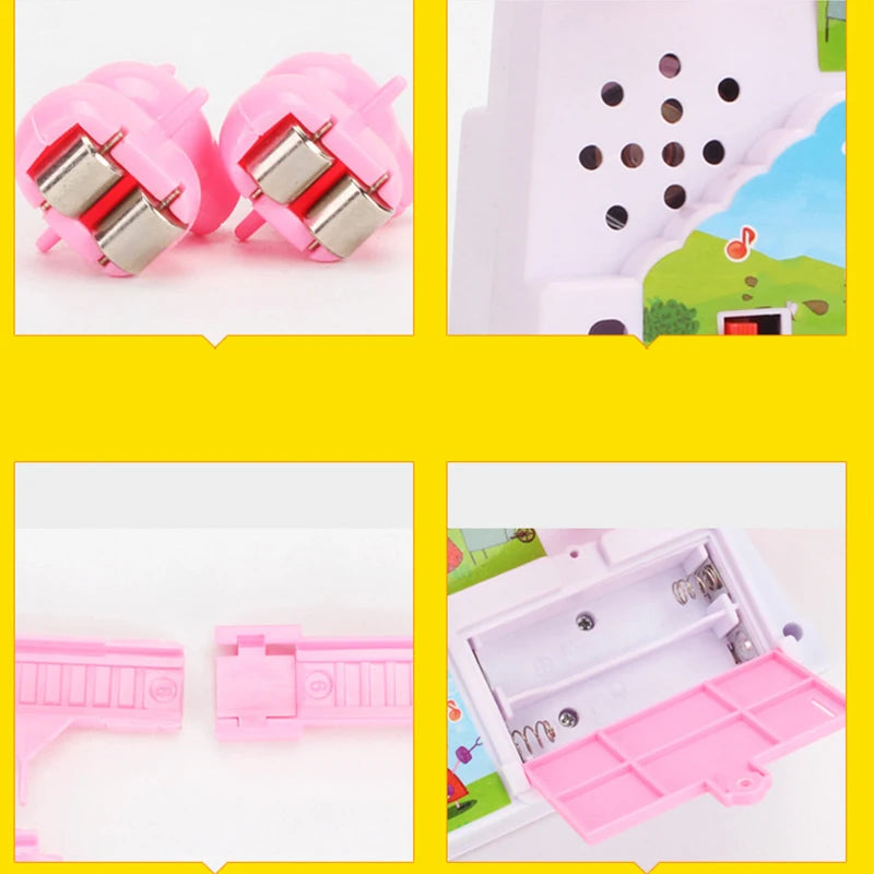 DIY Track Electric Duck Climbing Stairs Toy Music Roller Coaster Toy, CHILDREN'S Gift, Electric Duck Climbing Stairs Track Toy